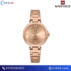 NAVIFORCE NF5060 Women's Elegant Analog Watch Floral Dial Roman Numerals