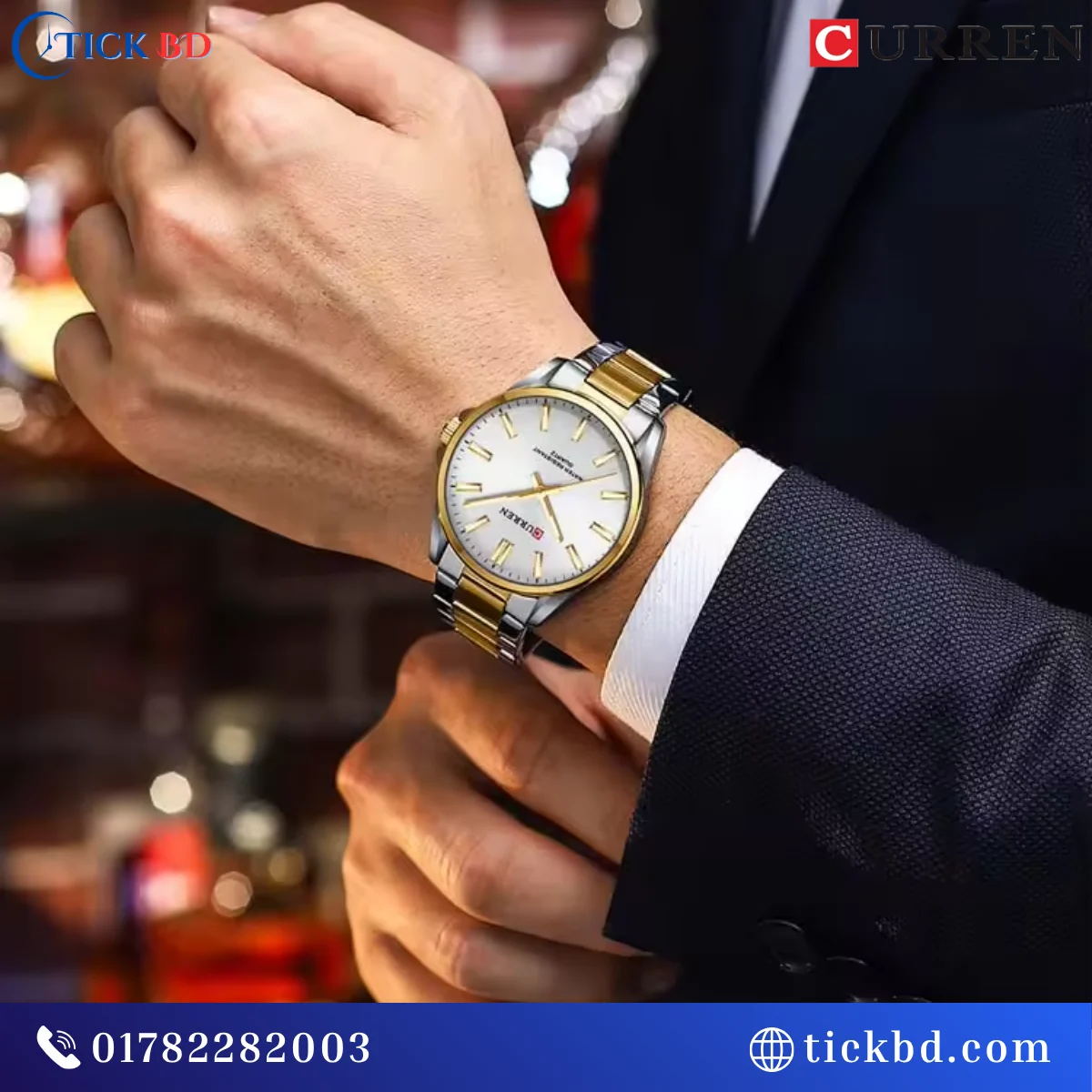 Curren 9090 Men's Watch 42mm Stainless Steel Analog Quartz
