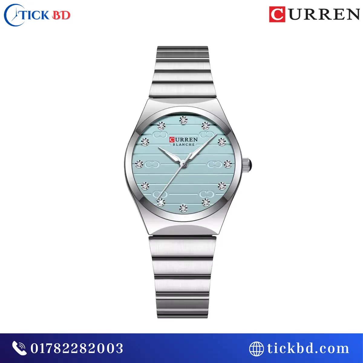 Curren 9110 Women's Minimalist Quartz Watch – Stainless Steel Round Dial